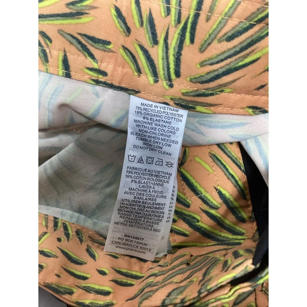 Prana Rock Shock Boardshorts Aura Glow Fronds Orange Green Mens 28 8 Inseam NEW